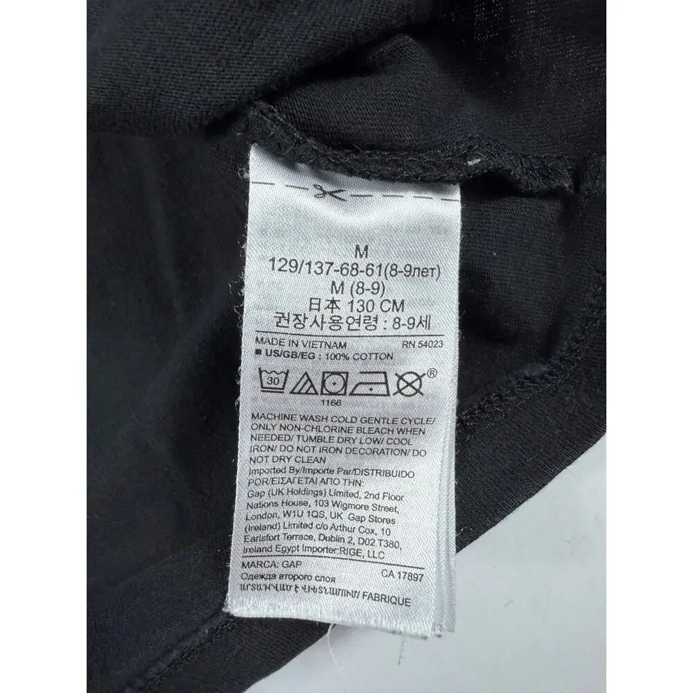 Gap Kids Boys’ Eclipse Basketball Graphic Long Sleeve T-Shirt Black 8-9 medium